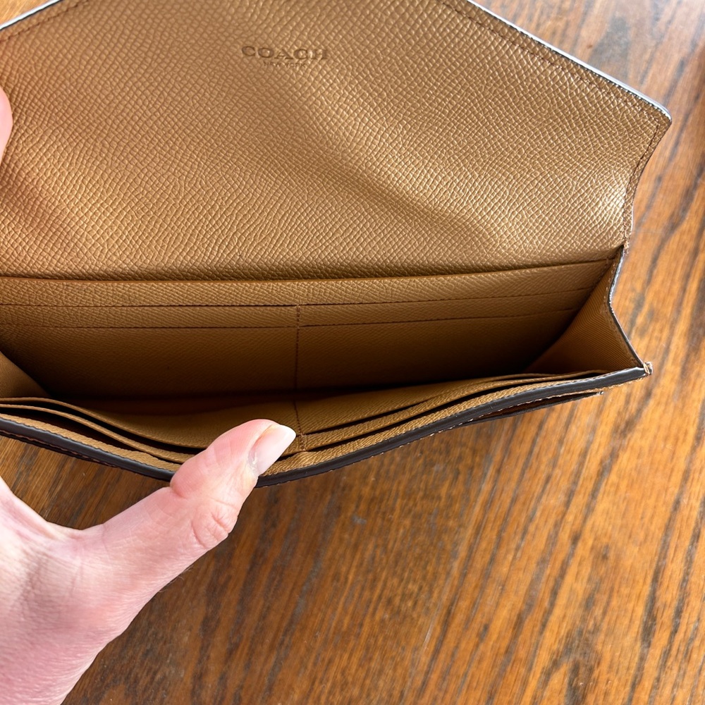 Coach Tan Camel and Cream Colorblock Envelope Slim Wallet - Picture 5 of 6